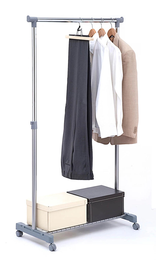 Stender Singolo in Metallo Cromato con Portaoggetti Portata 15Kg Tosini AC9001-GR