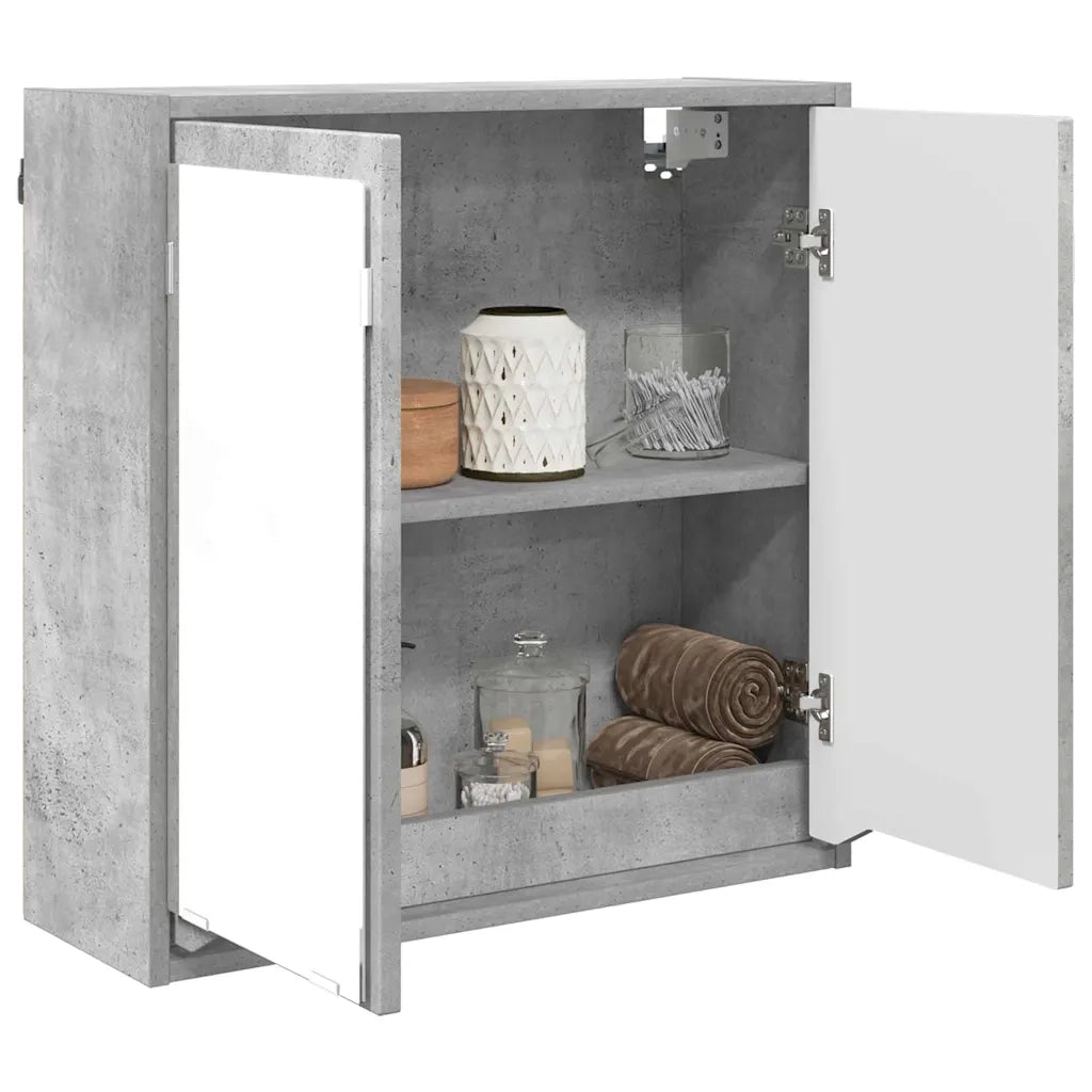 Mobiletto per specchio da bagno Grigio cemento 60 x 20 x 60 cm