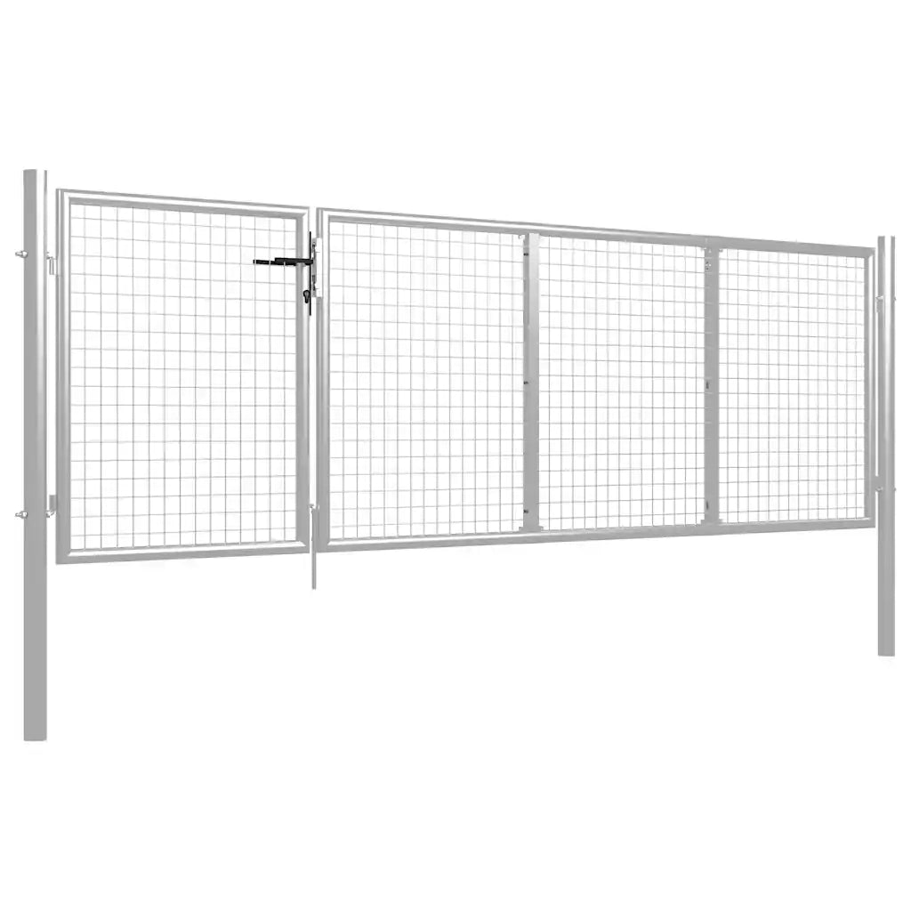 Cancello di Recinzione in Acciaio 350x100 cm Argento