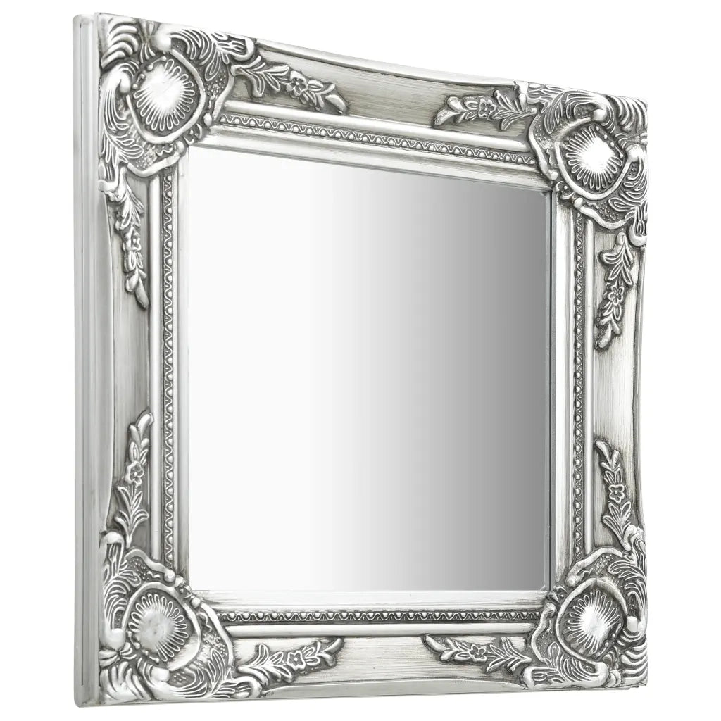 Specchio da Parete | Specchio decorativo Stile Barocco 40x40 cm Argento