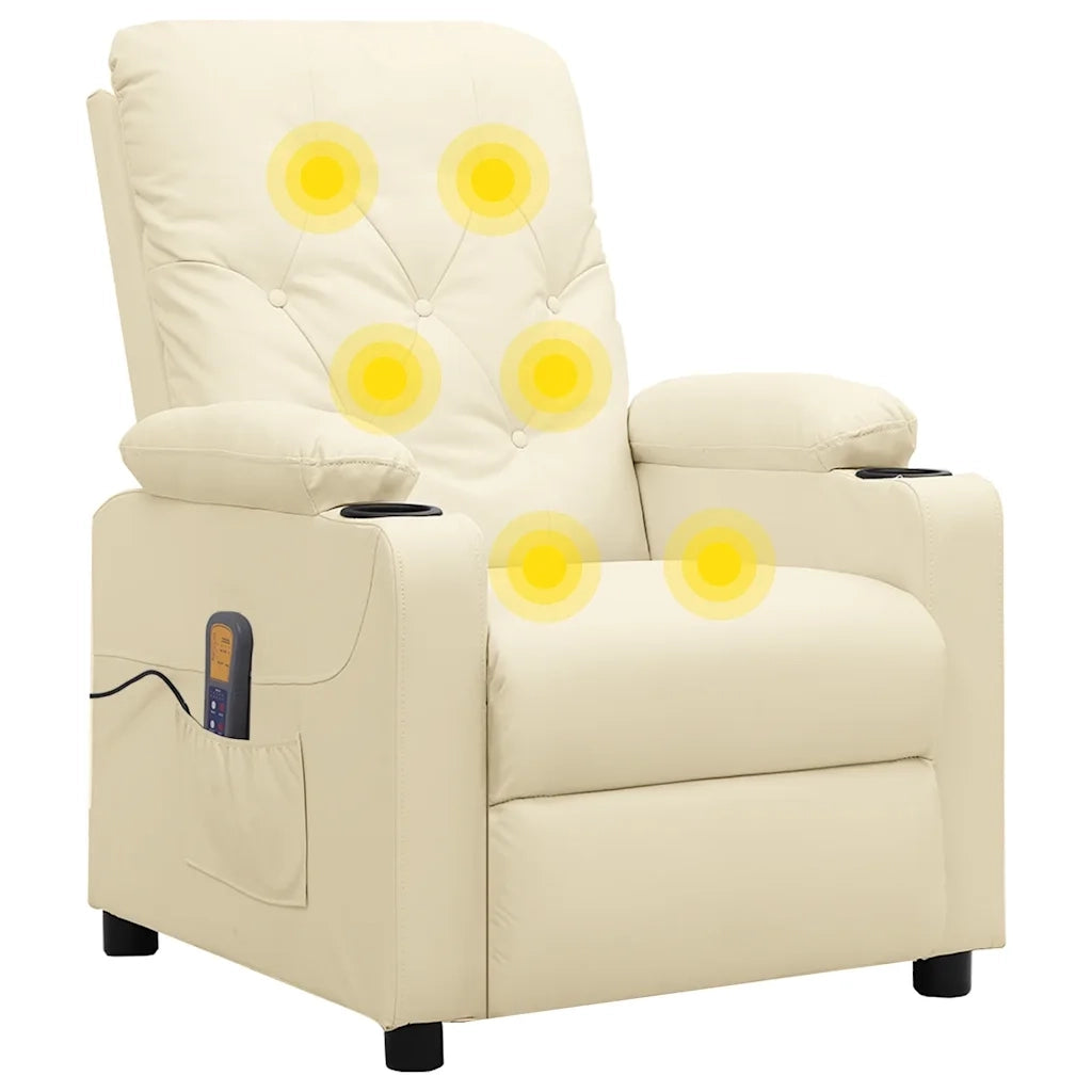 Poltrona Massaggiante Crema in Similpelle 339132