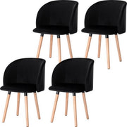 Set di 4 sedie da pranzo in velluto nero - elegante e classica - comfort ergonomico - solida e moderna - adatta a diversi ambienti interni