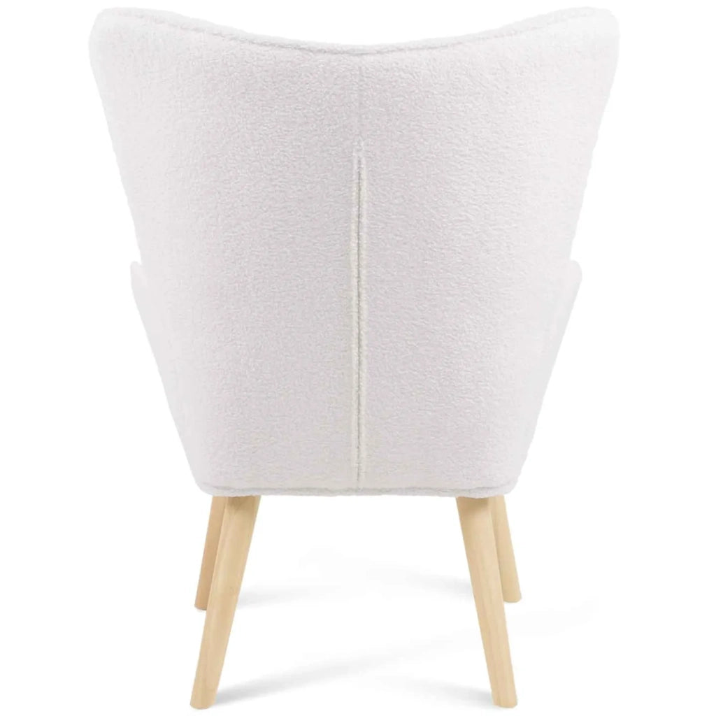 IDMarket - IVAR Poltrona scandinava in tessuto bouclette bianco