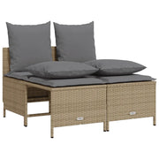 Set Divano da Giardino 4 pz | Set Salotto da Giardino con Cuscini Beige in Polyrattan