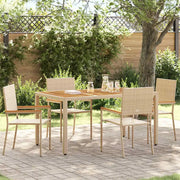 vidaXL Sedie impilabili da giardino 4 pcs Crema e Marrone