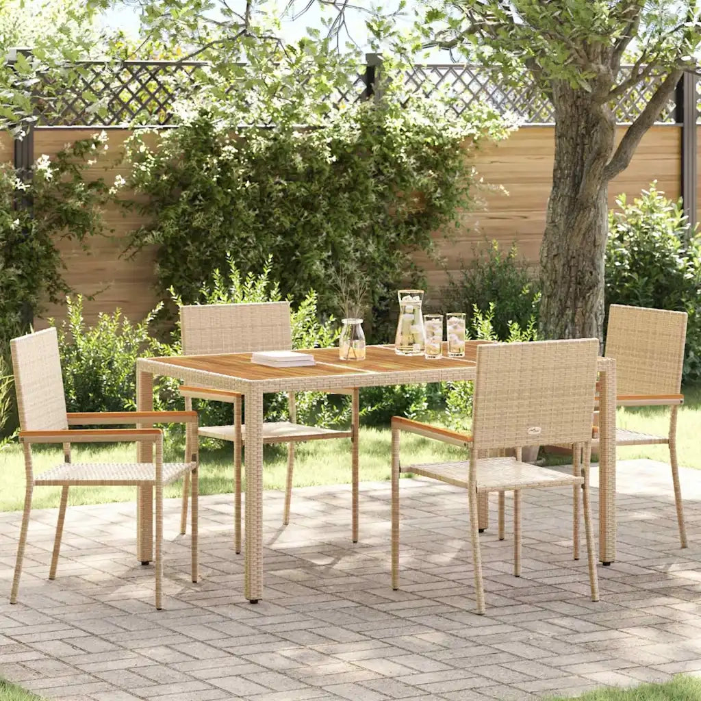 vidaXL Sedie impilabili da giardino 4 pcs Crema e Marrone