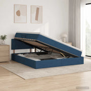 Letto con contenitore LED e materasso Blu 160 x 200 cm Tessuto 3459140