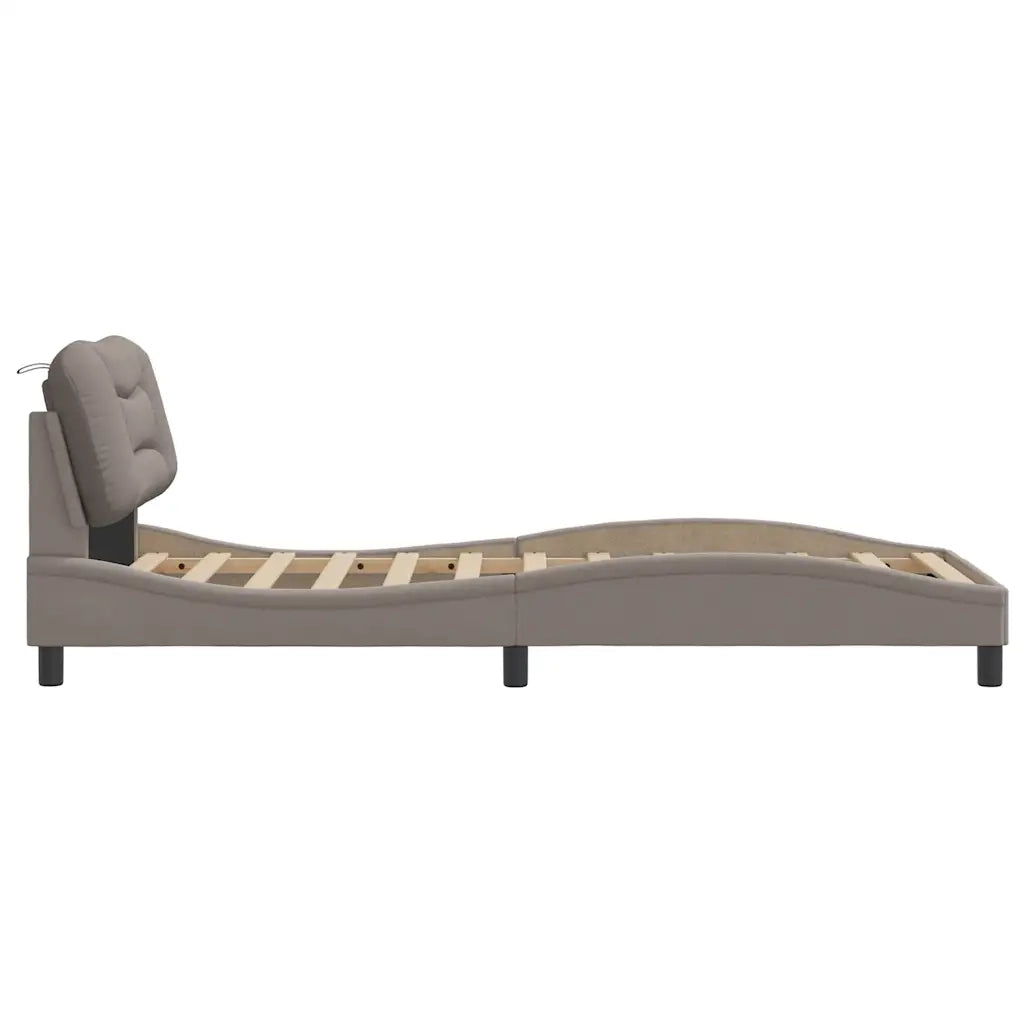 Giroletto senza Materasso Hvar Tortora 90x200 cm Tessuto
