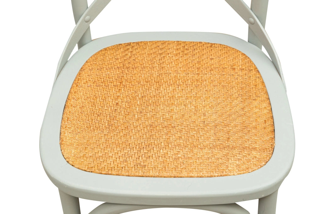 Biscottini Sedia Thonet in massello di frassino e seduta rattan finitura Grigio L48xPR52xH88 cm