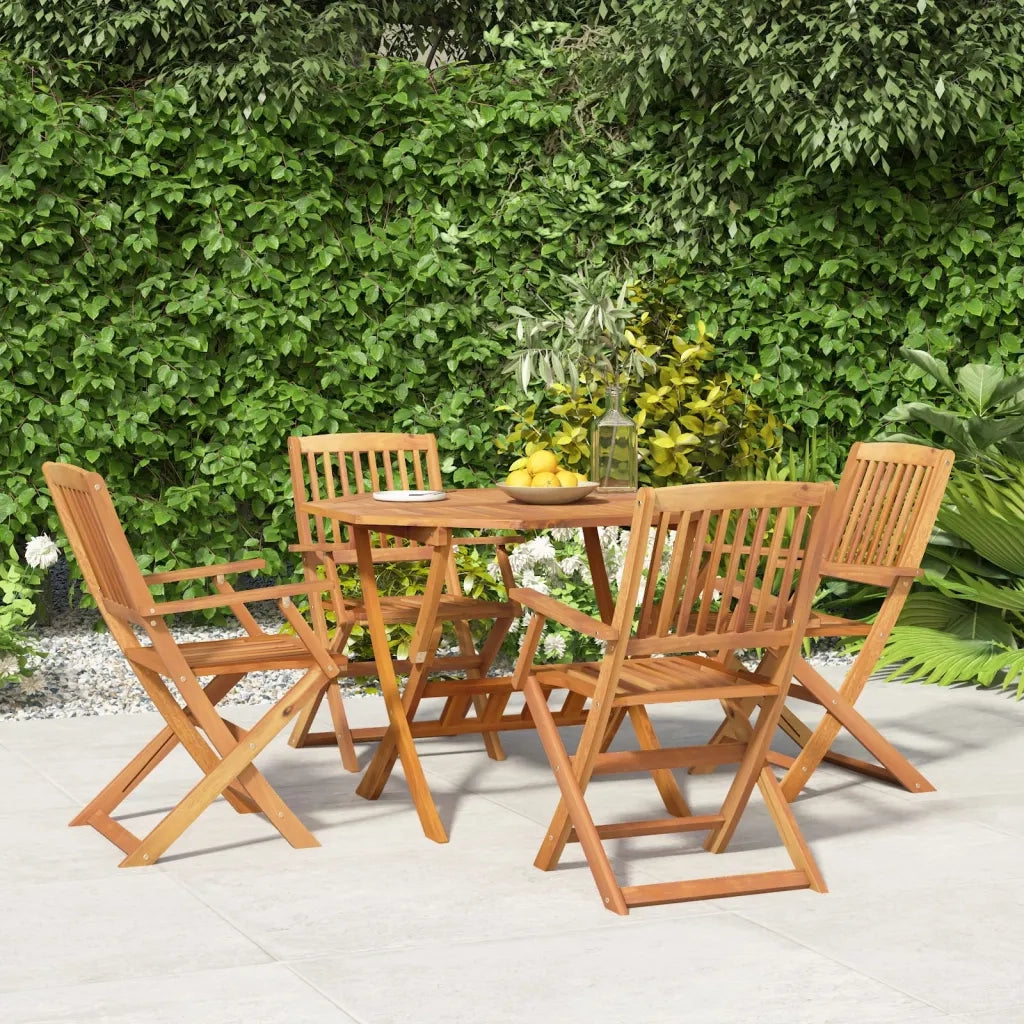 Set da Pranzo per Giardino 5 pz | Set Salotto da Giardino in Legno Massello di Acacia
