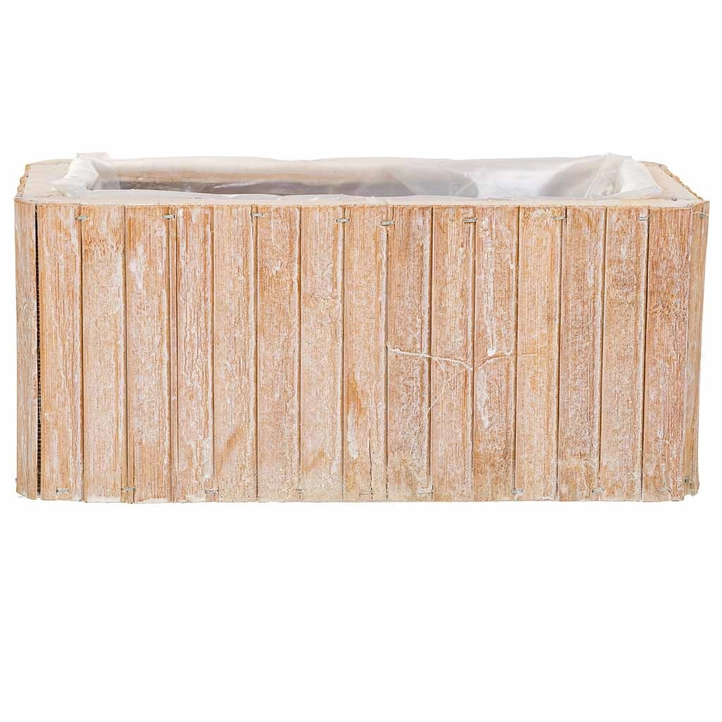 Cesto rettangolare in legno marrone 25,5x14,5x11h