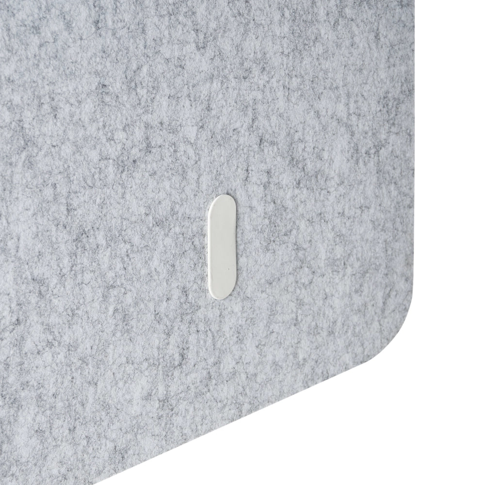 Divisorio angolare per scrivania in PET grigio chiaro con morsetti di fissaggio in acciaio 120 x 60 x 50 cm Schermo acustico Modulare per ufficio domestico