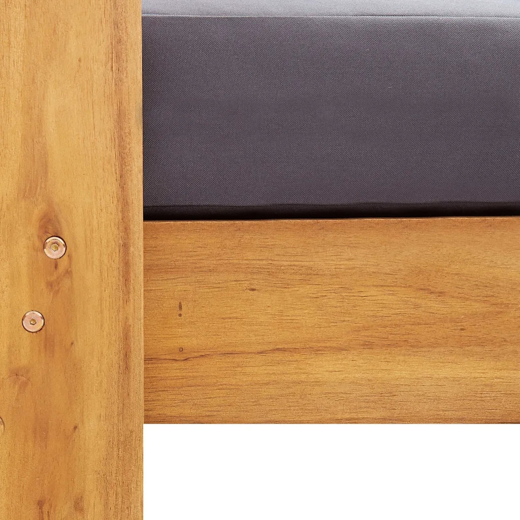 Sedia da patio-Sedia da Giardino con Cuscino Grigio Scuro in Legno di Acacia