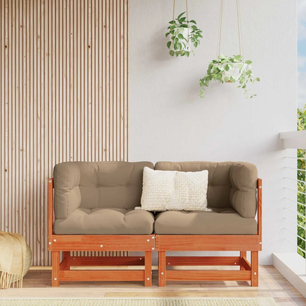 2 pz Divano Angolare da Giardino-Sofa da giardino Legno di pino massiccio