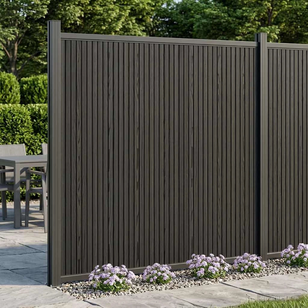Pannello di Recinzione WPC e Alluminio Nero 42039054