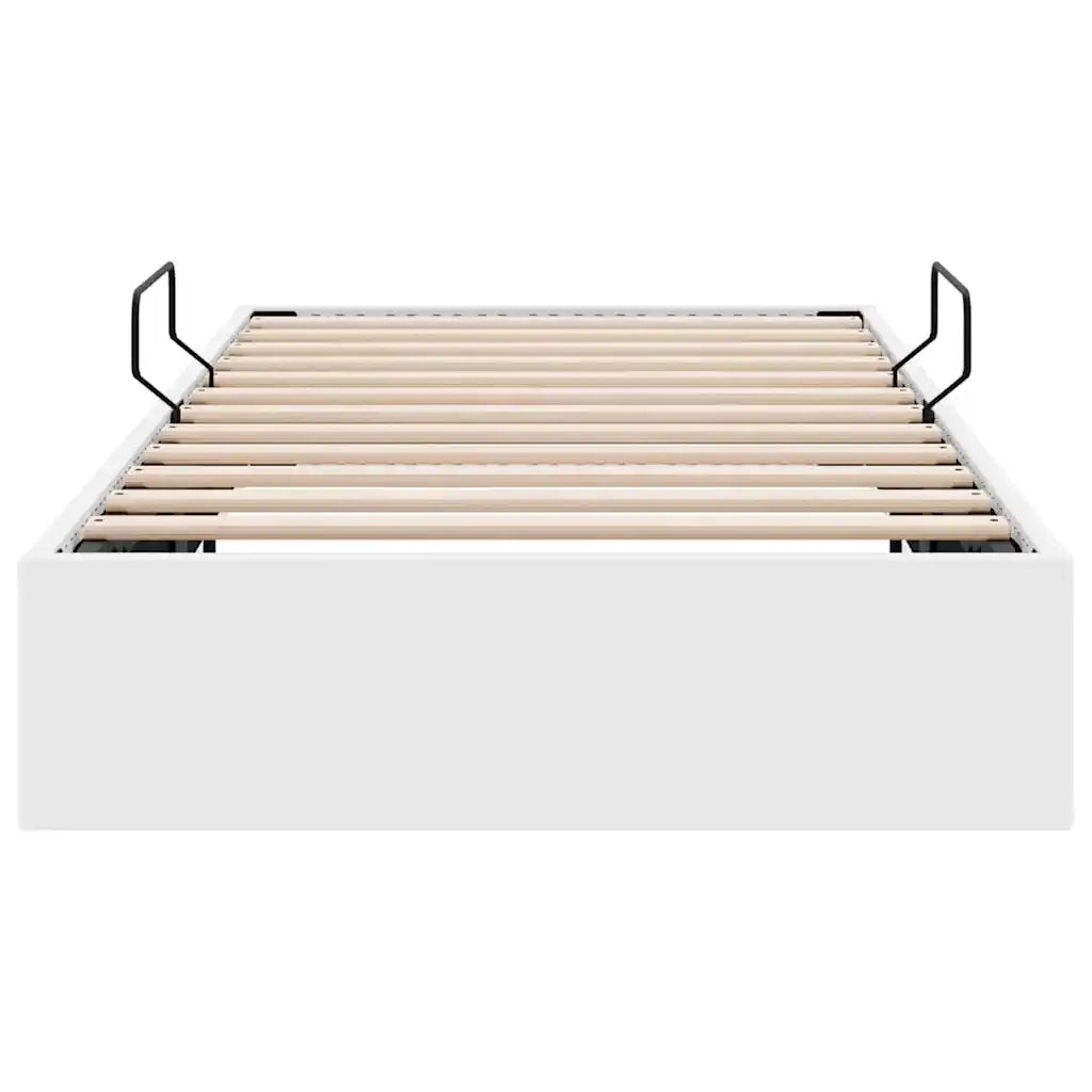 Letto con Contenitore Bianco Puro 100 x 190 cm Similpelle 3369969