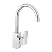 Miscelatore cucina quadro in acciaio inox con corpo orientabile
