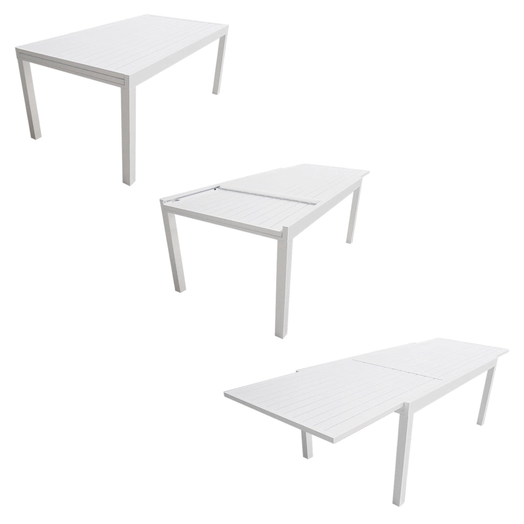 VENEZIASet di mobili da giardino estensibili in alluminio 180/300 - bianco