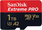 Extreme Pro 1 TB microSDXC Memory Card + SD Adapter with A2 App Performance + Rescue Pro Deluxe 170 MB/s Class 10, UHS-I, U3, V30