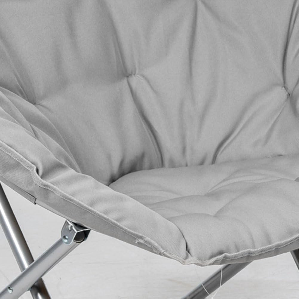 Poltrona Moon Con Schienale Imbottito Pieghevole In Acciaio 80x80x70 cm Grigio
