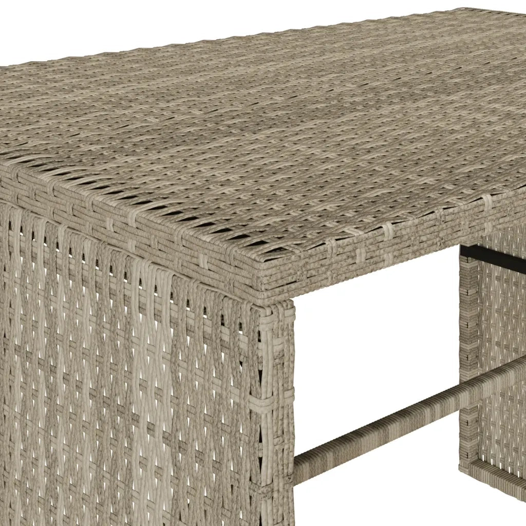 Set Pranzo da Giardino 3pz | Set Salotto da Giardino con Cuscini Grigio Chiaro Polyrattan
