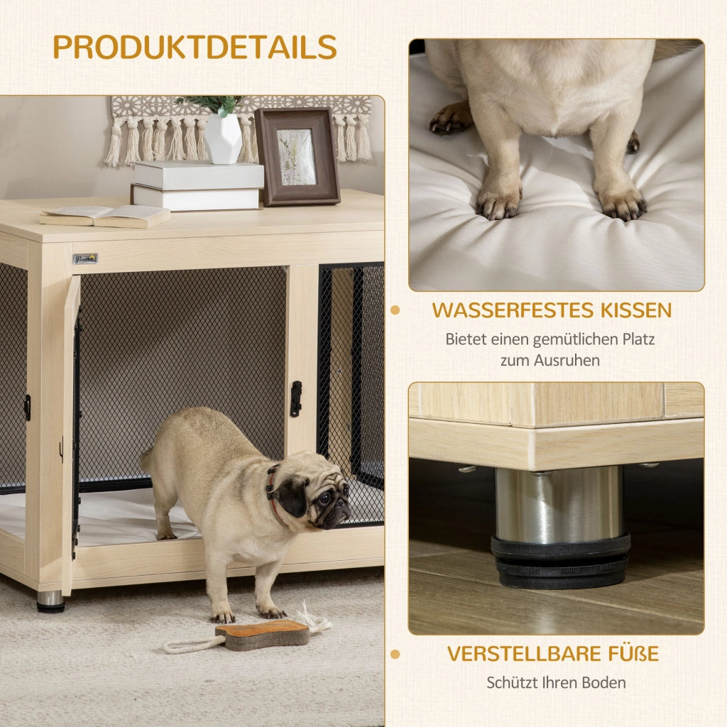 Casetta per Cani ¨C zephmum ¨C Naturale e Nero 94x60x71.5