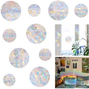 RISF 21 Sticker per vetro, ronde prisma sticker per vetro, sticker per vetro con arcobaleno, protezione per vetri contro gli impatti, sticker per vetri contro gli impatti con protezione per gli uccelli