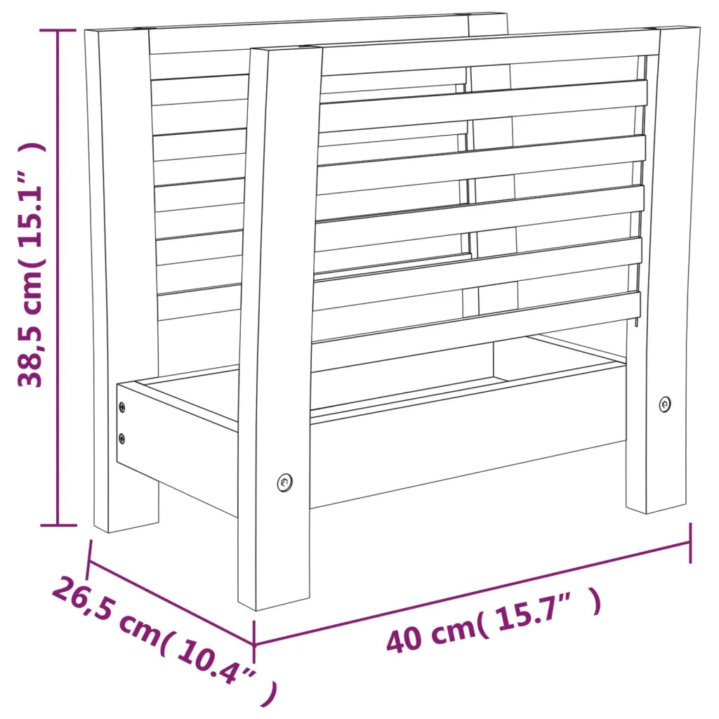 Portariviste 40x26,5x38,5 cm in Legno Massello di Noce 350348