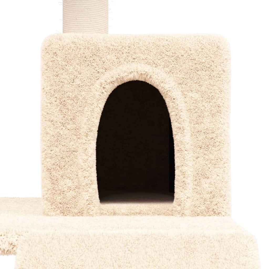 Tiragraffi per gatti torre per arrampicata giocattolo piattaforma per arrampicata con tiragraffi in sisal 82 cm crema 02_0022523