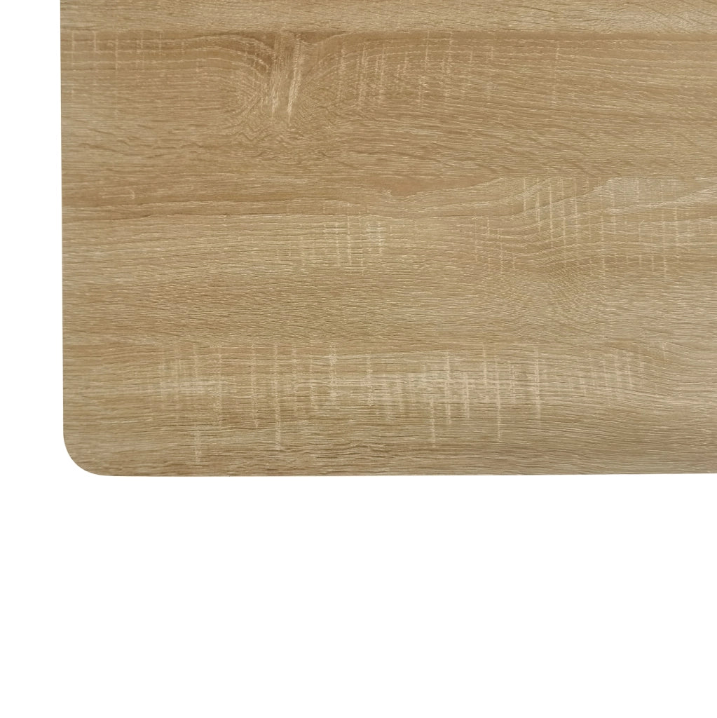 Tavolo da pranzo rettangolare in truciolare effetto legno rovere; con 4 gambe; colore rovere