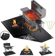 Matrice per barbecue - Sostegno termoresistente 152 x 115 cm - Tappeto pieghevole con fori e chiodi per pavimento - Resistente all'acqua e all'olio - Matrice per protezione pavimento per BBQ - Sostegno per barbecue duraturo