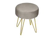 Pouf Salotto/Camera Rotondo Design Moderno Modello Velvet In Tinta Unita - Pouf - Beige