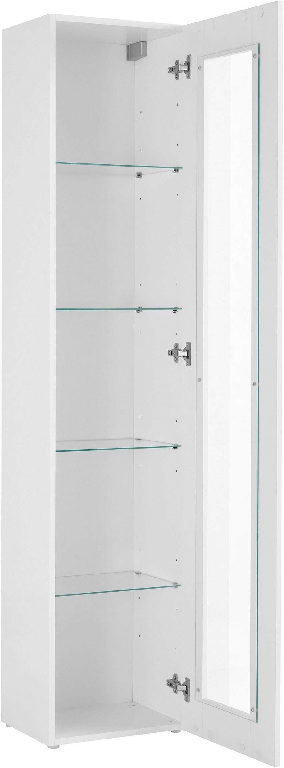 Mobile Vetrina MARUSKA L 40 x H 180 x P 30 cm colore bianco lucido