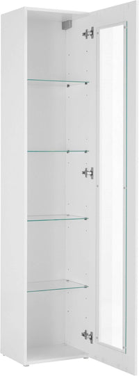 Mobile Vetrina MARUSKA L 40 x H 180 x P 30 cm colore bianco lucido