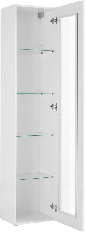 Mobile Vetrina MARUSKA L 40 x H 180 x P 30 cm colore bianco lucido