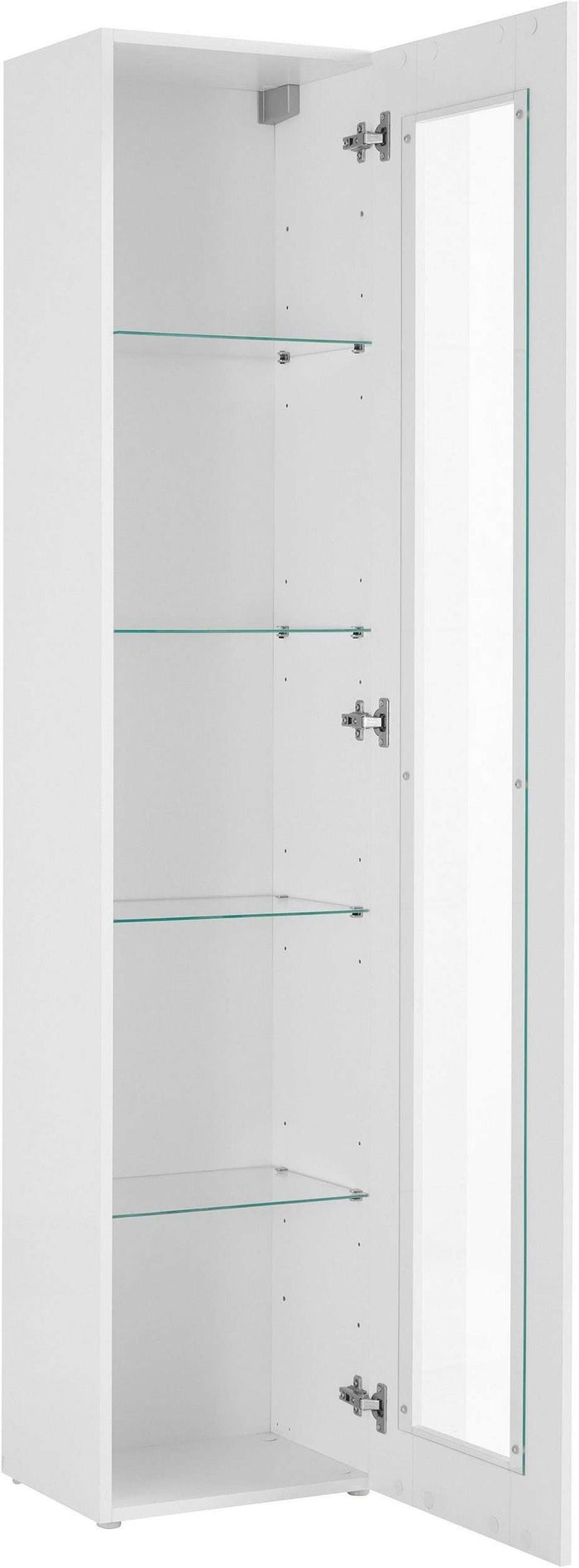Mobile Vetrina MARUSKA L 40 x H 180 x P 30 cm colore bianco lucido