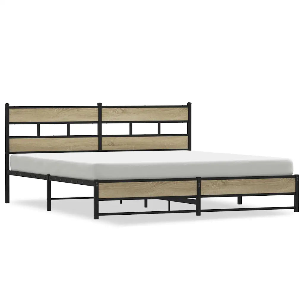 Giroletto senza Materaso in Metallo Rovere Sonoma 183x213 cm 3308500