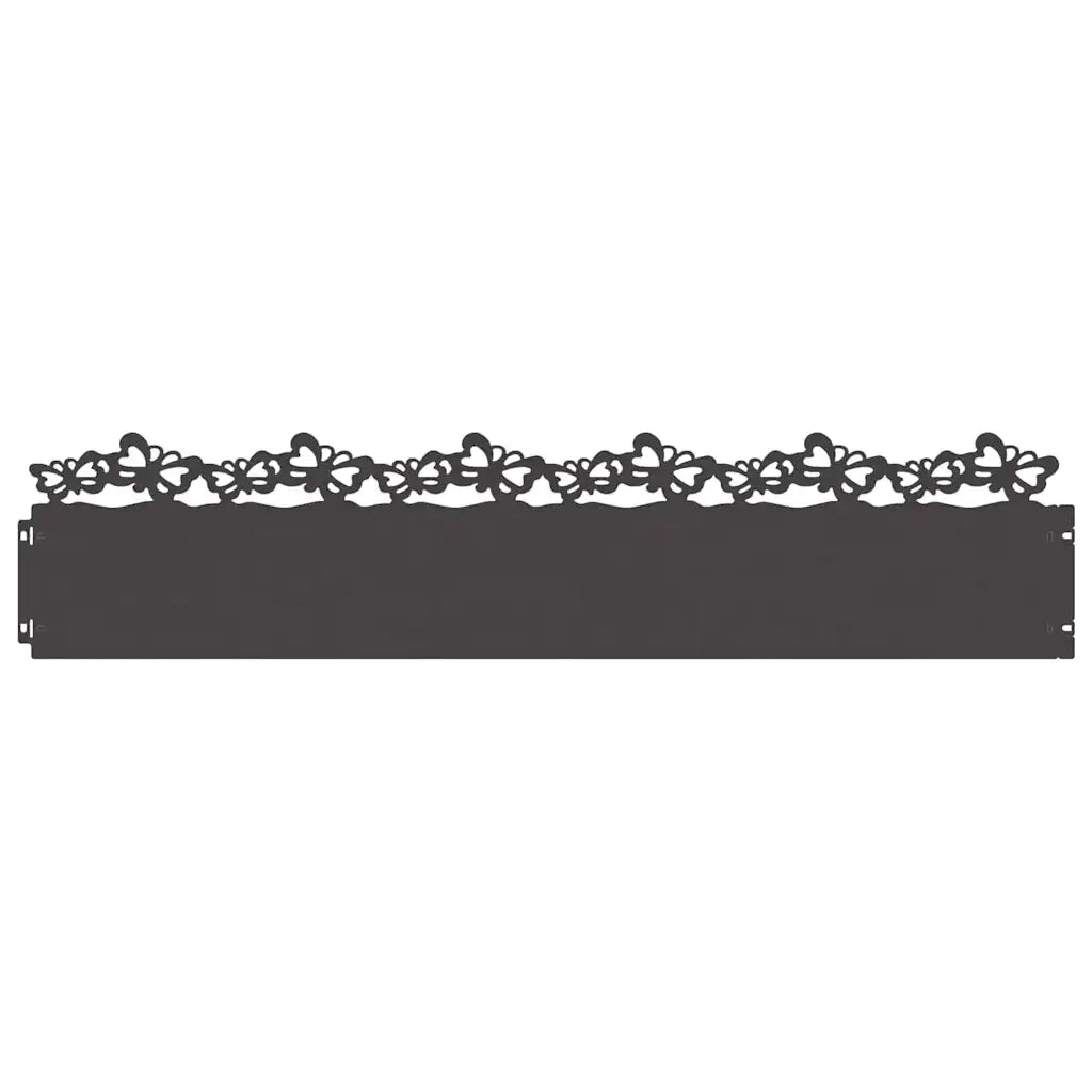 Bordure per prato 10 pcs Nero 103 x 0,05 x 22 cm Acciaio 874807