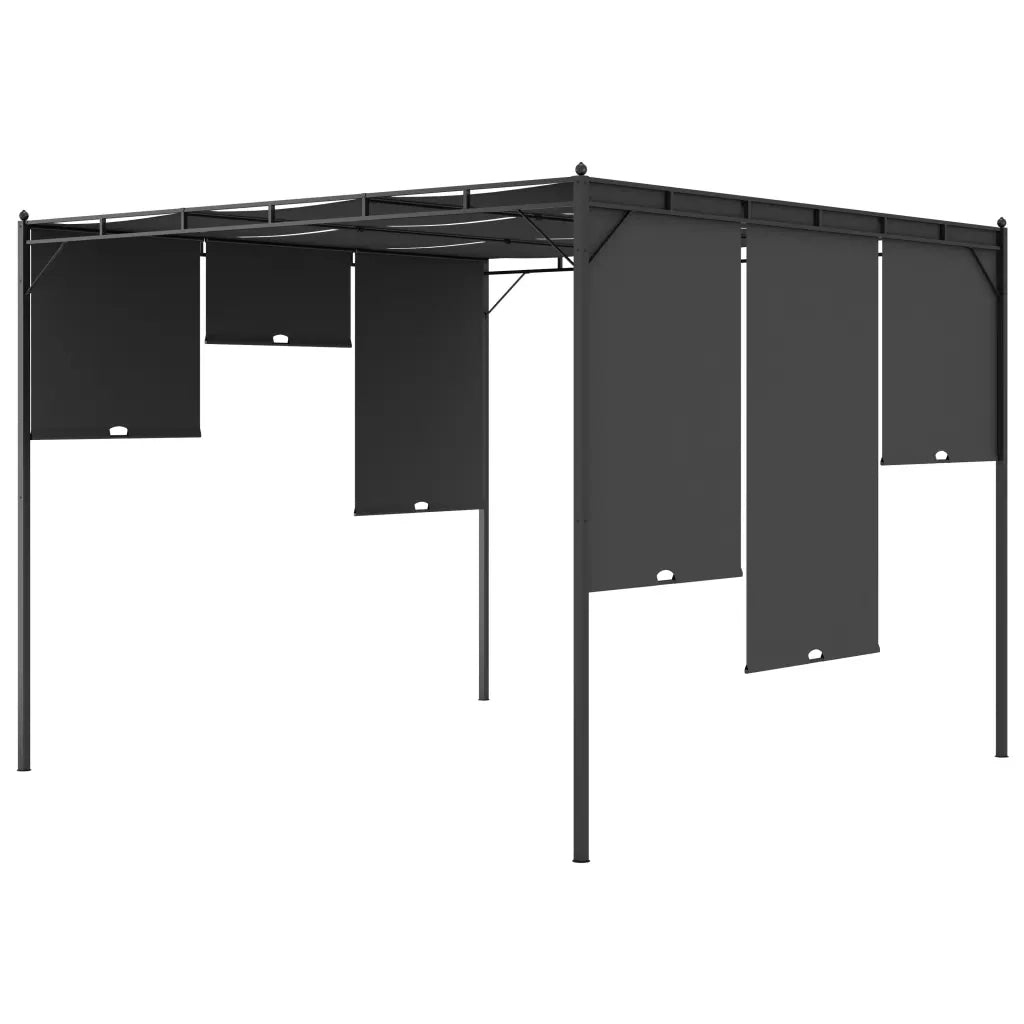 Gazebo da Giardino con Tenda Laterale-Tenda da giardino 3x3x2,25 m Antracite