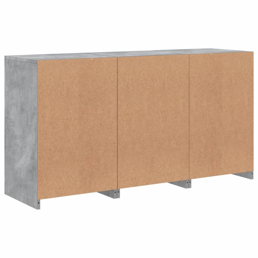 Buffet credenza cassettiera armadio mobile contenitore organizer per cucina soggiorno salotto con luci LED 123 x 37 x 67 cm grigio 02_0029975