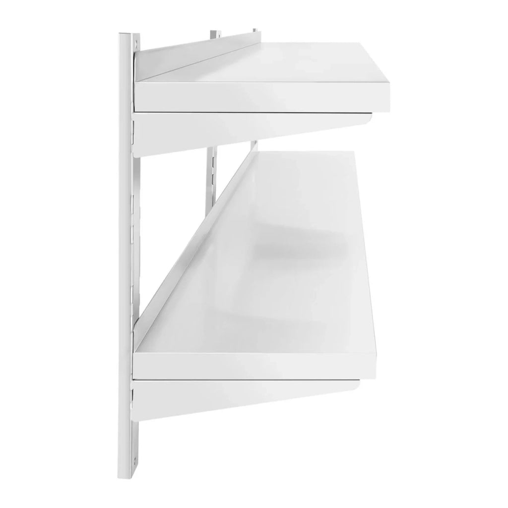 Mensola da parete professionale - 2 ripiani in acciaio inox - 30 x 200 cm 14_0001549