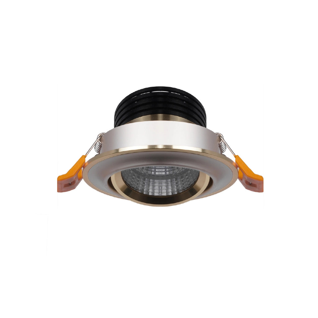 Faretto da incasso orientabile dorato 5w 6000K luce fredda