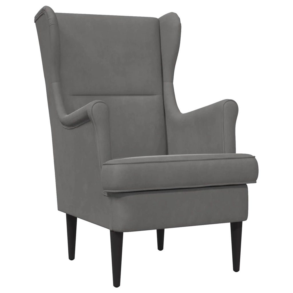 Poltrona-Divano Sedia-Poltroncina Grigio Scuro Velluto 184660