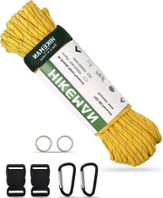 Paracord per sopravvivenza - 10 cavi di corda in nylon - resistente alle abrasioni - corda da paracadute - sopravvivenza outdoor campeggio - corda armband - 30 m giallo