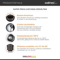 attacco Zoomspot 2X Bowens - Faretto a regolazione continua da 12° a 40°, per LED fino a 350W, resistente al calore fino a 100°C, compatibile con attacchi Bowens/Walimex Pro