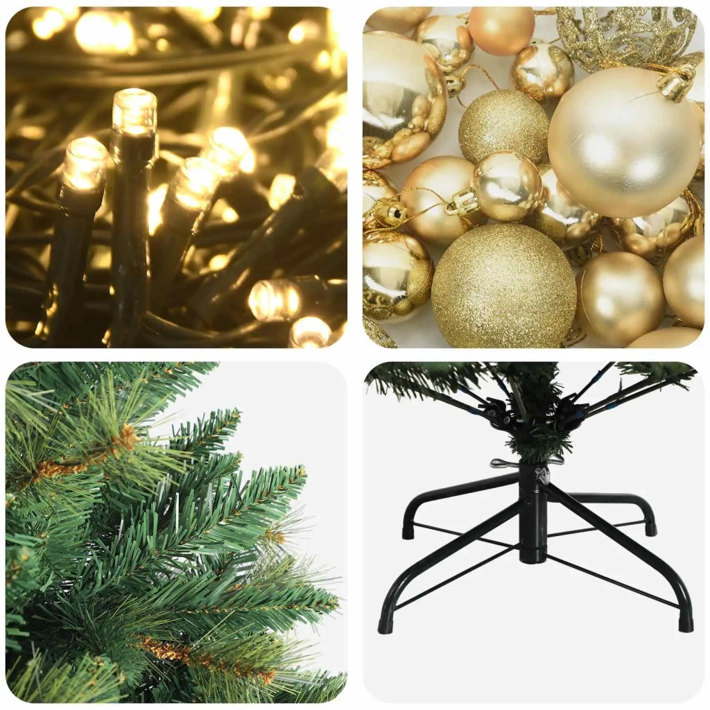 Albero di Natale Artificiale con Palline 120 cm 150 LED 3465673