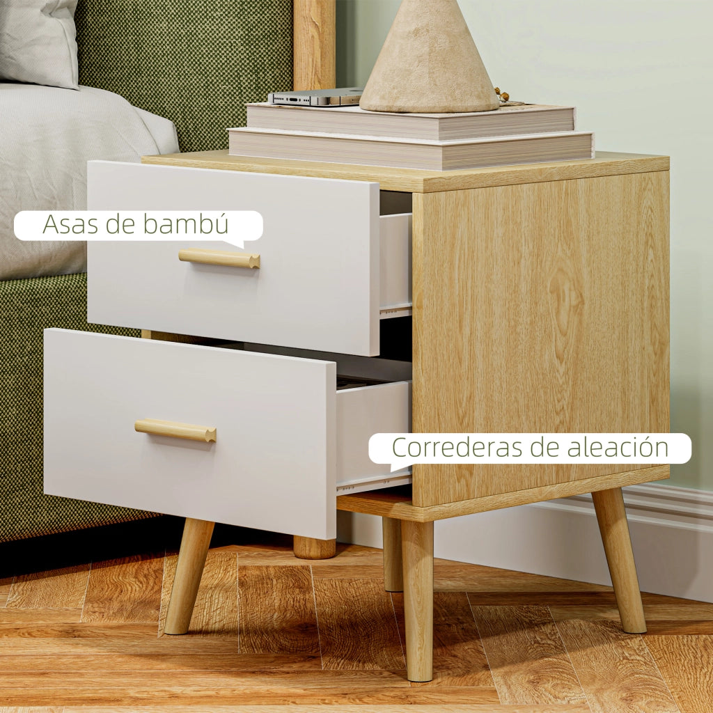 Comodino 2 Pezzi con Cassetti e Maniglie Bamb¨´ ¨C Zephmum ¨C Rovere 40x40x50