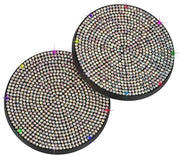 Supporto per bicchieri - Onderzetters per bicchieri - Antiscivolo - Strass cristallo - Accessori per l'auto - Design leggero in nero