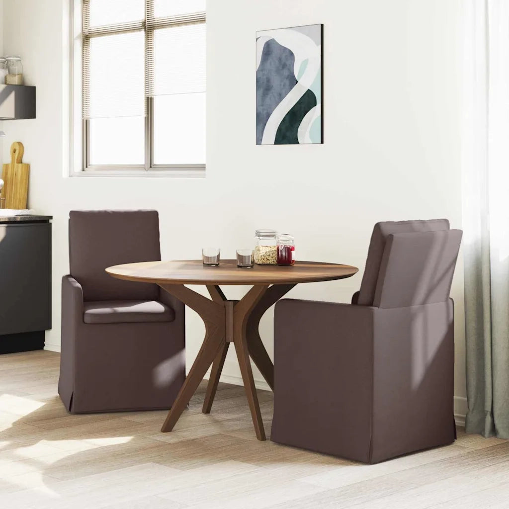 Sedie da pranzo 2 pcs Marrone scuro 57 x 67 x 98 cm Tessuto