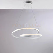 Sospensione in metallo e alluminio bianco con led integrato e cavi elettrici regolabili